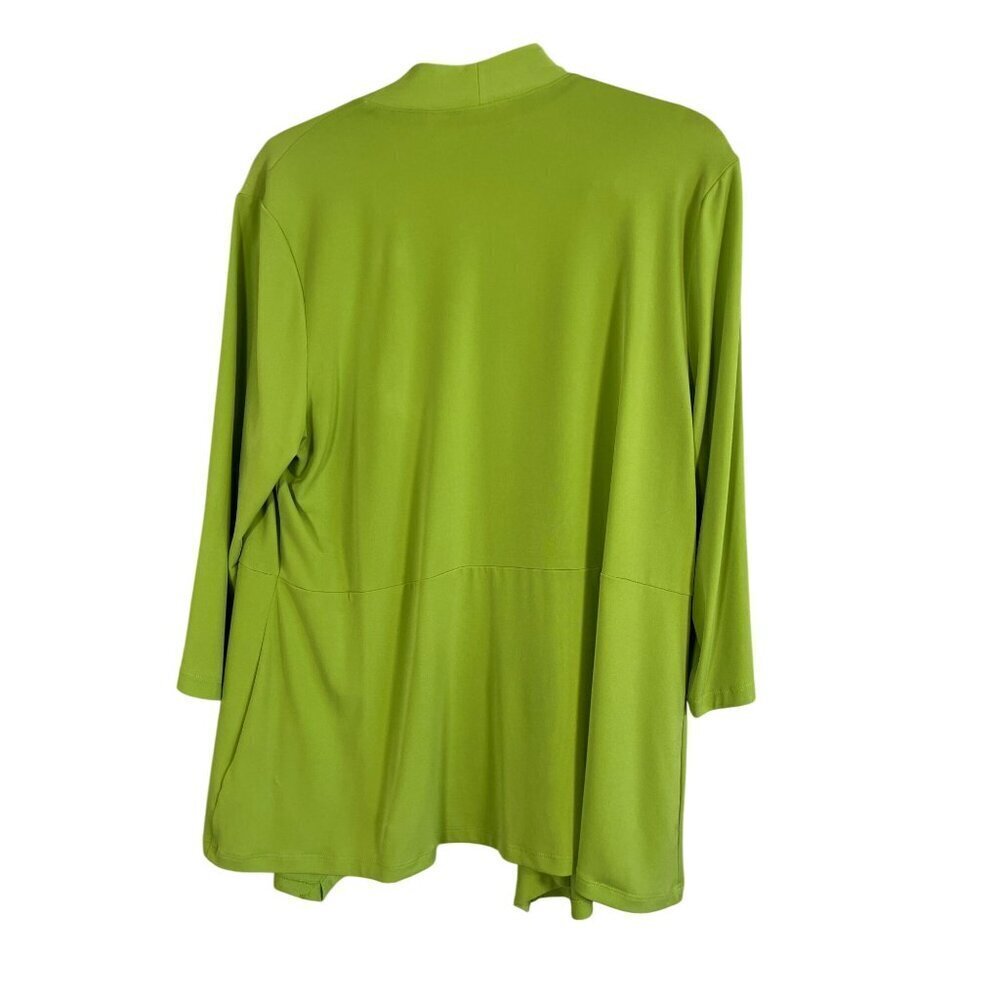 Susan Graver Liquid Knit Beaded Cardigan L Green Jeweled Resort Artsy Old Money - Picture 4 of 15